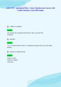 AGEC 3713 - Agricultural Policy - Exam 2 Questions and Answers with&NewLine;Verified Solutions &vert; Latest 2026 Update