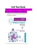 Timby&rsquo;s Introductory Medical-Surgical Nursing 13th Edition Moreno Test Bank Questions and Correct Answers 2026