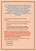 WGU D570&sol;D570 COGNITIVE PSYCHOLOGY OA AND PRE ASSESSMENT ACTUAL EXAM PREP 2026 ALL QUESTIONS AND CORRECT DETAILED ANSWERS WITH RATIONALES ALREADY A GRADED WITH EXPERT FEEDBACK &vert;CURRENTLY TESTING&vert;NEW AND REVISED