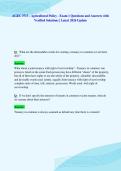 AGEC 3713 - Agricultural Policy - Exam 1 Questions and Answers with&NewLine;Verified Solutions &vert; Latest 2026 Update
