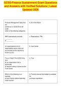 GCSS-Finance Sustainment Exam Questions&NewLine;and Answers with Verified Solutions &vert; Latest&NewLine;Updated 2026&NewLine;