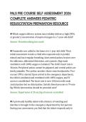 PALS PRE COURSE SELF ASSESSMENT 2026&NewLine;COMPLETE ANSWERS PEDIATRIC&NewLine;RESUSCITATION PREPARATION RESOURCE