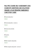PALS PRE COURSE SELF ASSESSMENT 2026&NewLine;COMPLETE QUESTIONS AND SOLUTIONS&NewLine;GRADED A PLUS PEDIATRIC EMERGENCY&NewLine;CARE STUDY GUIDE
