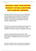 NSG6020- FINAL EXAM REVIEW &NewLine;2026&sol;2027 ACTUAL QUESTIONS &NewLine;WITH VERIFIED ANSWERS&period; 