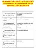 GCSS ARMY UNIT SUPPLY TEST 1 &lpar;GTRAC&rpar;&NewLine;Exam Questions and Answers with Verified&NewLine;Solutions &vert; Latest Updated 2026