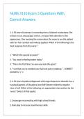 NURS 3110 Exam 3 Questions With Correct Answers