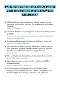 PALS PRETEST ACTUAL EXAM PAPER&NewLine;2026 QUESTIONS WITH ANSWERS&NewLine;GRADED A&plus;