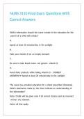 NURS 3110 Final Exam Questions With Correct Answers 