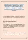 NCLEX-PN COMPREHENSIVE ACTUAL EXAM&NewLine;PREP 2026 ALL QUESTIONS AND CORRECT&NewLine;DETAILED ANSWERS WITH RATIONALES&NewLine;ALREADY A GRADED WITH EXPERT&NewLine;FEEDBACK&vert;CURRENTLY TESTING &vert;NEW AND&NewLine;REVISED&NewLine;
