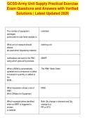 GCSS-Army Unit Supply Practical Exercise&NewLine;Exam Questions and Answers with Verified&NewLine;Solutions &vert; Latest Updated 2026