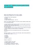 ACSM CPT PREPU EXAM QUESTIONS W&sol; ANSWERS&NewLine;&NewLine;