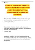 NUR-634 ADVANCED PHYSICAL &NewLine;ASSESSMENT MIDTERM STUDY &NewLine;GUIDE 2026&sol;2027 ACTUAL &NewLine;QUESTIONS WITH VERIFIED &NewLine;ANSWERS&period;