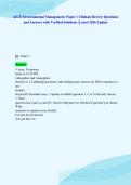 AICE Environmental Management&colon; Paper 1 Ultimate Review Questions&NewLine;and Answers with Verified Solutions &vert; Latest 2026 Update&NewLine;