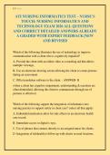 ATI NURSING INFORMATICS TEST &ndash; NURSE&rsquo;S&NewLine;TOUCH&colon; NURSING INFORMATICS AND&NewLine;TECHNOLOGY EXAM 2026 ALL QUESTIONS&NewLine;AND CORRECT DETAILED ANSWERS ALREADY&NewLine;A GRADED WITH EXPERT FEEDBACK &vert;NEW&NewLine;AND REVISED