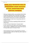 NURS 5334 ADVANCED HEALTH &NewLine;ASSESSMENT EXAM 2026&sol;2027 &NewLine;ACTUAL QUESTIONS WITH &NewLine;VERIFIED ANSWERS&period; 
