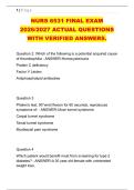 NURS 6531 FINAL EXAM &NewLine;2026&sol;2027 ACTUAL QUESTIONS &NewLine;WITH VERIFIED ANSWERS&period; 