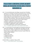 PALS TEST CERTIFICATION SCRIPT&NewLine;2026 QUESTIONS WITH SOLUTIONS&NewLine;GRADED A&plus;
