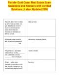 Florida- Gold Coast Real Estate Exam&NewLine;Questions and Answers with Verified&NewLine;Solutions &vert; Latest Updated 2026