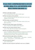 PALS TEST COMPREHENSIVE STUDY&NewLine;GUIDE 2026 FULL QUESTIONS AND&NewLine;SOLUTIONS GRADED A&plus;&NewLine;