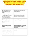 Gold Coast Real Estate Chapter 1 Exam&NewLine;Questions and Answers with Verified&NewLine;Solutions &vert; Latest Updated 2026