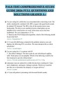 PALS TEST COMPREHENSIVE STUDY&NewLine;GUIDE 2026 FULL QUESTIONS AND&NewLine;SOLUTIONS GRADED A&plus;