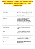 Gold Coast Real Estate Exam Questions and&NewLine;Answers with Verified Solutions &vert; Latest&NewLine;Updated 2026