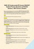 NUR 105 Fundamentals ATI&colon; &lpar;Latest 2026&sol;2027 Update&rpar; Practice Questions and Verified Answers &vert; 100&percnt; Correct &vert; Grade A&NewLine;&NewLine;