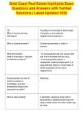 Gold Coast Real Estate highlights Exam&NewLine;Questions and Answers with Verified&NewLine;Solutions &vert; Latest Updated 2026