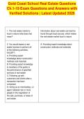 Gold Coast School Real Estate Questions&NewLine;Ch&period;1-19 Exam Questions and Answers with&NewLine;Verified Solutions &vert; Latest Updated 2026&NewLine;