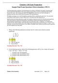 Chemistry 104 Final Exam&colon; Electrochemistry Practice Questions & Key