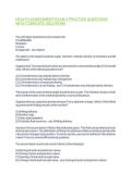 HEALTH ASSESSMENT EXAM 3 PRACTICE QUESTIONS WITH COMPLETE SOLUTIONS