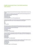 Health Assessment Exam 3 NSG3160 Questions With Complete Solutions