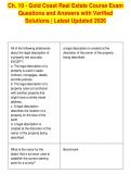 Ch&period; 10 - Gold Coast Real Estate Course Exam&NewLine;Questions and Answers with Verified&NewLine;Solutions &vert; Latest Updated 2026