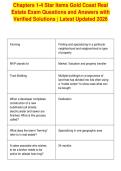 Chapters 1-4 Star Items Gold Coast Real&NewLine;Estate Exam Questions and Answers with&NewLine;Verified Solutions &vert; Latest Updated 2026