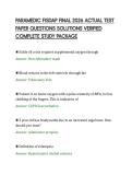 PARAMEDIC FISDAP FINAL 2026 ACTUAL TEST&NewLine;PAPER QUESTIONS SOLUTIONS VERIFIED&NewLine;COMPLETE STUDY PACKAGE