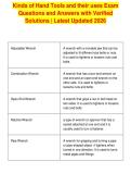 Kinds of Hand Tools and their uses Exam&NewLine;Questions and Answers with Verified&NewLine;Solutions &vert; Latest Updated 2026&NewLine;