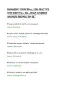 PARAMEDIC FISDAP FINAL 2026 PRACTICE&NewLine;TEST SHEET FULL SOLUTIONS CORRECT&NewLine;ANSWERS PREPARATION SET