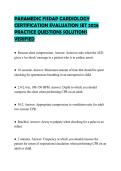 PARAMEDIC FISDAP CARDIOLOGY&NewLine;CERTIFICATION EVALUATION SET 2026&NewLine;PRACTICE QUESTIONS SOLUTIONS&NewLine;VERIFIED