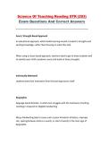 Science of Teaching Reading &lpar;STR 293&rpar; &ndash; Complete Exam Questions and Answers Study Guide