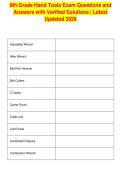 8th Grade Hand Tools Exam Questions and&NewLine;Answers with Verified Solutions &vert; Latest&NewLine;Updated 2026