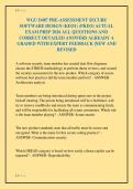 WGU D487 PRE-ASSESSMENT SECURE&NewLine;SOFTWARE DESIGN &lpar;KEO1&rpar; &lpar;PKEO&rpar; ACTUAL&NewLine;EXAM PREP 2026 ALL QUESTIONS AND&NewLine;CORRECT DETAILED ANSWERS ALREADY A&NewLine;GRADED WITH EXPERT FEEDBACK &vert;NEW AND&NewLine;REVISED
