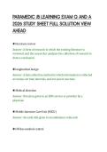 PARAMEDIC JB LEARNING EXAM Q AND A&NewLine;2026 STUDY SHEET FULL SOLUTION VIEW&NewLine;AHEAD