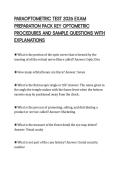 PARAOPTOMETRIC TEST 2026 EXAM&NewLine;PREPARATION PACK KEY OPTOMETRIC&NewLine;PROCEDURES AND SAMPLE QUESTIONS WITH&NewLine;EXPLANATIONS
