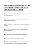 PARAOPTOMETRIC TEST 2026 PRACTICE TEST&NewLine;QUESTIONS AND DETAILED CLINICAL EYE&NewLine;CARE BREAKDOWN FULL REVIEW