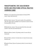 PARAOPTOMETRIC TEST 2026 REVISION&NewLine;NOTES AND STRUCTURED OPTICAL PRACTICE&NewLine;OVERVIEW GUIDE