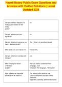 Hawaii Notary Public Exam Questions and&NewLine;Answers with Verified Solutions &vert; Latest&NewLine;Updated 2026
