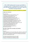 NSG 3100 Fundamental Concepts and Skills in &NewLine;Nursing Practice I Comprehensive Practice Exam &NewLine;with 250 Questions Rationales and Study Guide for &NewLine;Fall 2026 Nursing Students