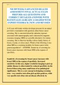NR 509 WEEK 8 ADVANCED HEALTH&NewLine;ASSESSMENT FINAL ACTUAL EXAM&NewLine;PREP 2026 ALL QUESTIONS AND&NewLine;CORRECT DETAILED ANSWERS WITH&NewLine;RATIONALES ALREADY A GRADED WITH&NewLine;EXPERT FEEDBACK &vert;NEW AND REVISED