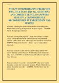 ATI LPN COMPREHENSIVE PREDICTOR&NewLine;PRACTICE EXAM 2026 ALL QUESTIONS&NewLine;AND CORRECT DETAILED ANSWERS&NewLine;ALREADY A GRADED &vert;HIGHLY&NewLine;RECOMMENDED BY EXPERTS&vert;NEW AND&NewLine;REVISED