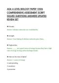 AQA A LEVEL BIOLOGY PAPER 1 2026 &NewLine;COMPREHENSIVE ASSESSMENT SCRIPT &NewLine;SOLVED QUESTIONS ANSWERS UPDATED &NewLine;REVIEW SET